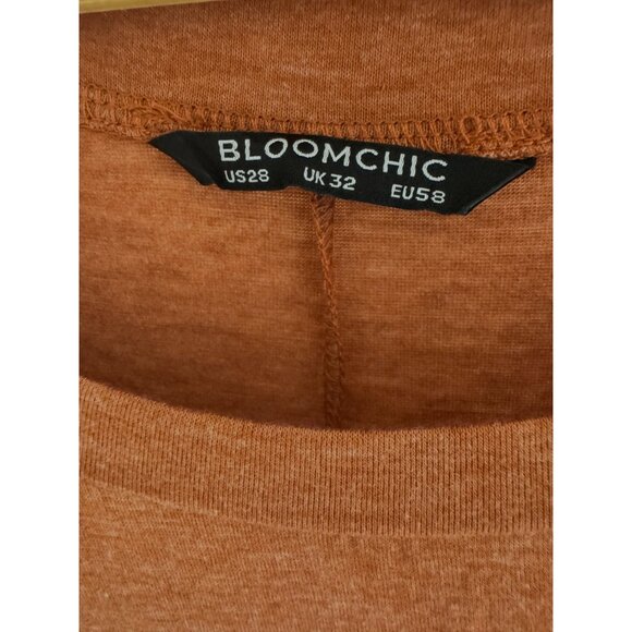 Brown Orange Smiling Pumpkin Jack-O-Lantern Soft Top Shirt Size 28 4X Halloween - Picture 4 of 6